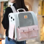 Tomkas Dog backpack Cat backpack Animal carriers Bags for carrying pets All-purpose carrying bags (Pink)