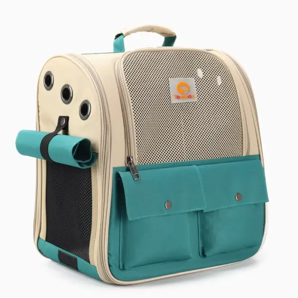 Tomkas Dog backpack Cat backpack Animal carriers Bags for carrying pets All-purpose carrying bags (Deep green)