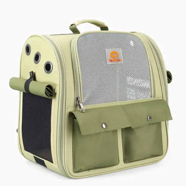 Tomkas Dog backpack Cat backpack Animal carriers Bags for carrying pets All-purpose carrying bags ( Khaki green )